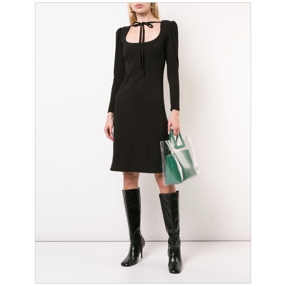 Nwt Cynthia Rowley Waverly Crepe Tie Neck Dress - Picture 2 of 12